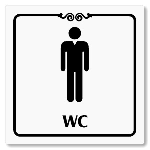 WC muži, 148x148mm, bílá, Texas